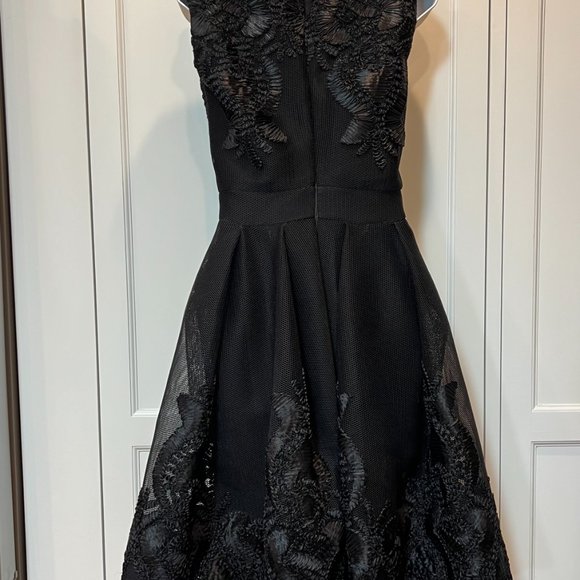 MAJE - BLACK EMBROIDERED DRESS with Mesh Overlay Size 2-4 US, Size 1 EU - Picture 12 of 14